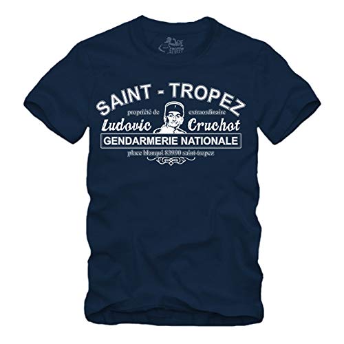 Saint Tropez Gendarmerie Nationale T-Shirt Louis de Funes Balduin Saint Tropez Fantomas (M, Navy) von gestofft