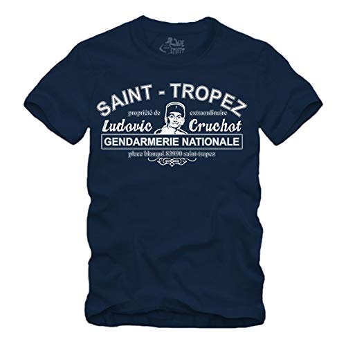 Saint Tropez Gendarmerie Nationale T-Shirt Louis de Funes Balduin Saint Tropez Fantomas (XL, Navy) von gestofft