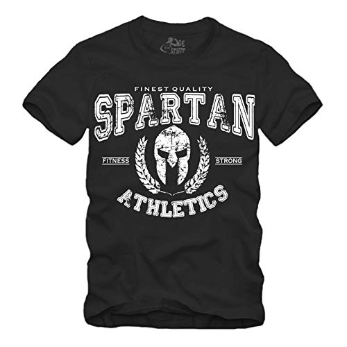 Spartan Athletic - T-Shirt Sparta Griechen Gym 300 Spartiaten Lionidas (L, Schwarz) von gestofft