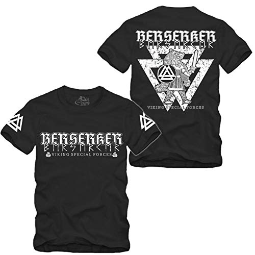 Viking - Berserker Special Forces - T-Shirt S-XXXXL Wikinger Ragnar Odin Wotan Vikings Valhalla Walhalla (Schwarz, XXXXL) von gestofft