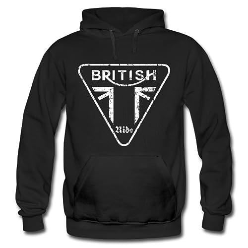 gestofft British Ride - Hoodie/Pullover Geschenk für Motorradfahrer Biker Union Jack Trible RS Rocket 3 (as3, Alpha, x_l, Regular, Regular) von gestofft