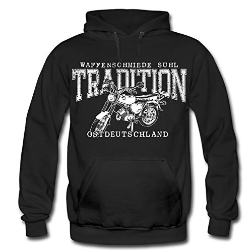 gestofft Tradition S50 S51 - Hoodie/Pullover R100 Geschenk Simson Fahrer Waffenschmiede Suhl Schwalbe Star Duo Habicht IFA DDR (XL) von gestofft