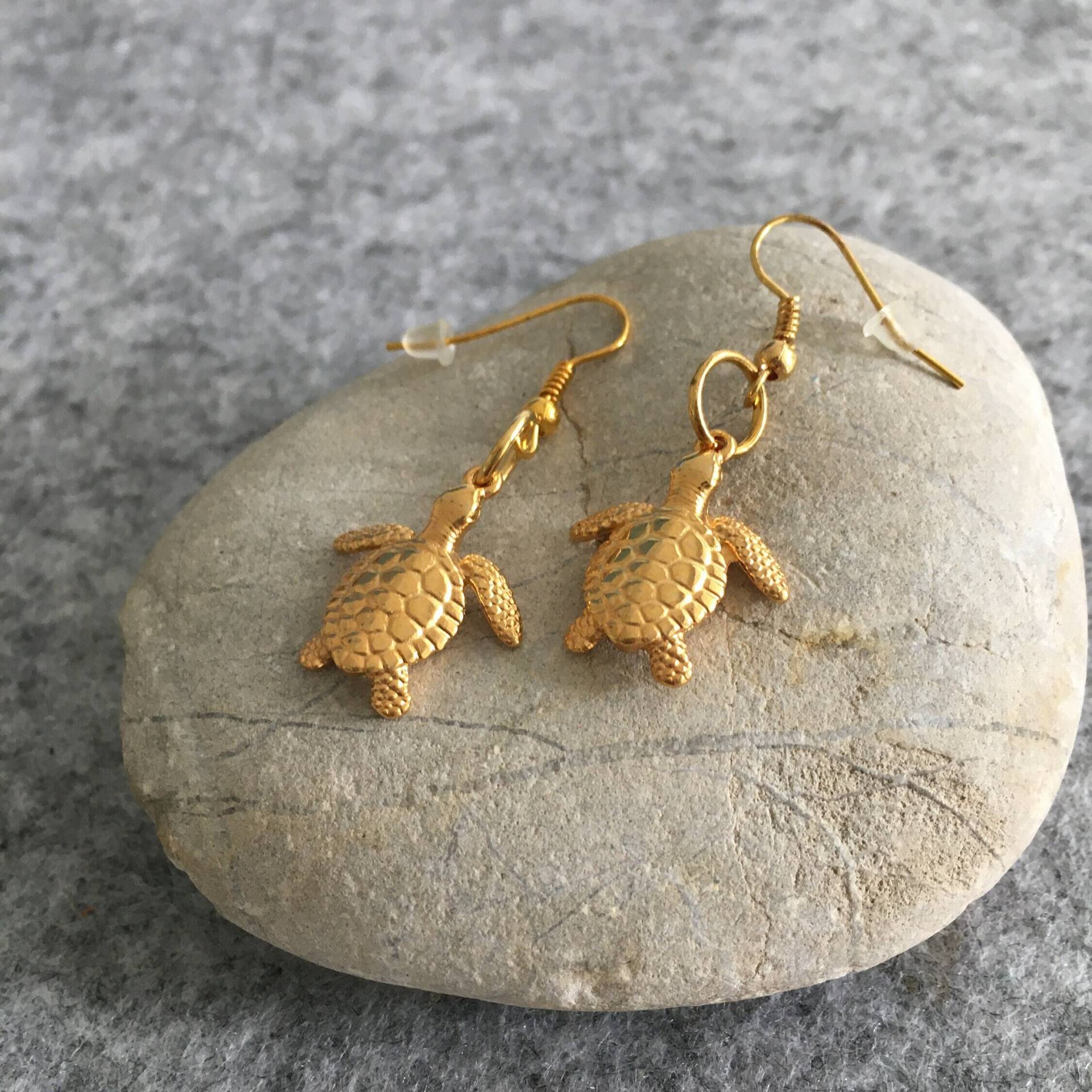Ohrringe - Schildkröte Vergoldet Nickelfrei von gesuchtgefunden