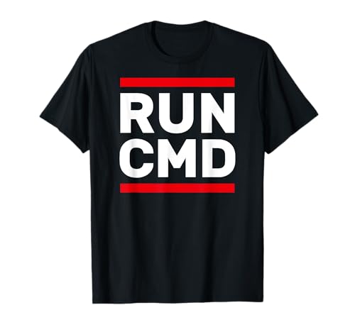 getDigital Design Herren Geek/Nerd Computer IT Admin T-Shirt Schwarz S Klassische Passform Kurzarm Crew-Kragen RUN CMD IT Admin von getDigital Design