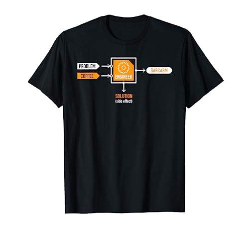 getDigital Design Männer Unisex-Erwachsene Schwarz S T-Shirt Problem Engineer Coffee Solution Lustig Ingenieur Geek Nerd T-Shirt von getDigital Design