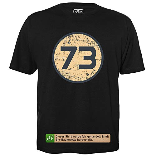 73 Sheldon - Herren T-Shirt für Geeks mit Spruch Motiv aus Bio-Baumwolle Kurzarm Rundhals Ausschnitt, Größe L von getDigital