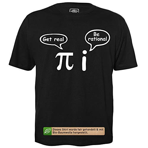 Be rational Get real - Herren T-Shirt für Geeks mit Spruch Motiv aus Bio-Baumwolle Kurzarm Rundhals Ausschnitt, Größe M von getDigital