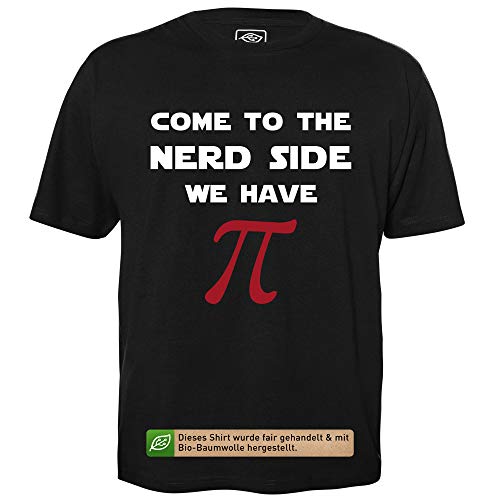 Come to The Nerd Side - Herren T-Shirt für Geeks mit Spruch Motiv aus Bio-Baumwolle Kurzarm Rundhals Ausschnitt, Größe M von getDigital