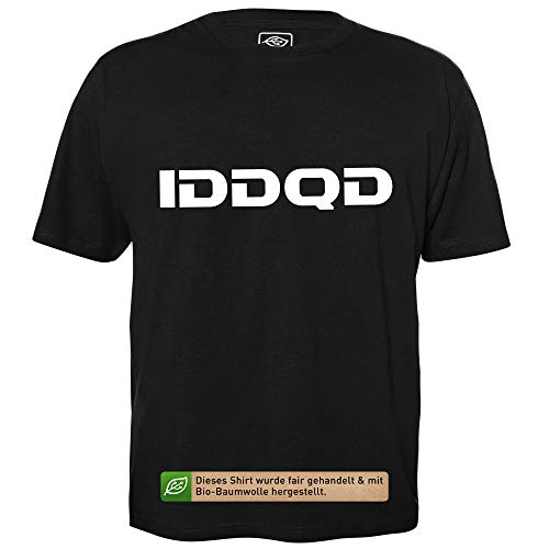 Doom - Herren T-Shirt für Geeks mit Spruch Motiv aus Bio-Baumwolle Kurzarm Rundhals Ausschnitt, Größe L von getDigital