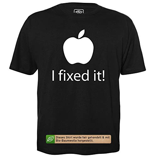 I Fixed it - Herren T-Shirt für Geeks mit Spruch Motiv aus Bio-Baumwolle Kurzarm Rundhals Ausschnitt, Größe XXL von getDigital