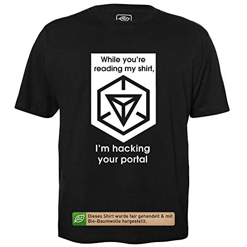 Ingress Reading - Herren T-Shirt für Geeks mit Spruch Motiv aus Bio-Baumwolle Kurzarm Rundhals Ausschnitt, Größe 4XL von getDigital