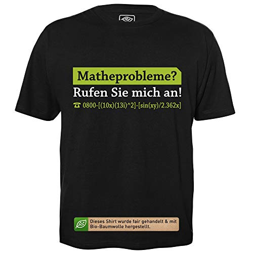 Matheprobleme? - Herren T-Shirt für Geeks mit Spruch Motiv aus Bio-Baumwolle Kurzarm Rundhals Ausschnitt, Größe L von getDigital