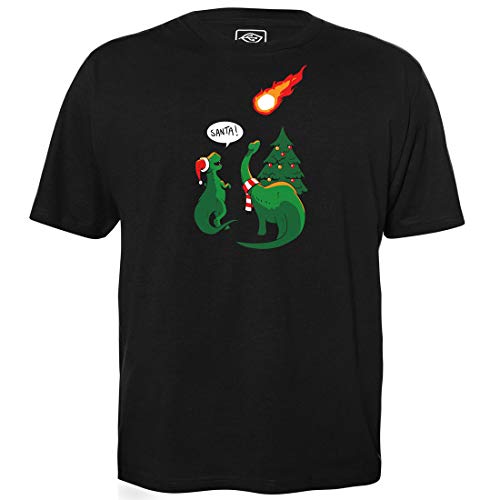 Merry Extinction-Level Event - Herren T-Shirt für Geeks mit Spruch Motiv aus Bio-Baumwolle Kurzarm Rundhals Ausschnitt, Größe XXL von getDigital