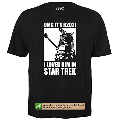 OMG It's R2D2 - Herren T-Shirt für Geeks mit Spruch Motiv aus Bio-Baumwolle Kurzarm Rundhals Ausschnitt, Größe L von getDigital