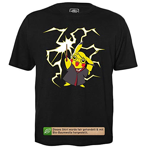 Pikapotter - Herren T-Shirt für Geeks mit Spruch Motiv aus Bio-Baumwolle Kurzarm Rundhals Ausschnitt, Größe XXL von getDigital