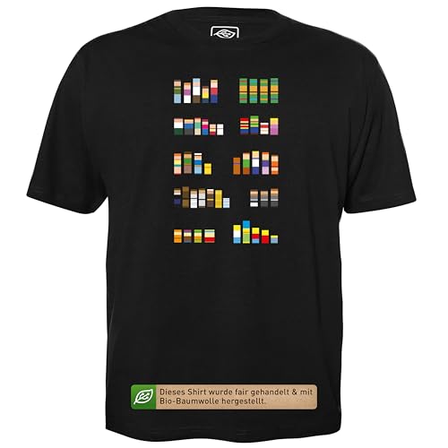 Pixel Charaktere - Herren T-Shirt für Geeks mit Spruch Motiv aus Bio-Baumwolle Kurzarm Rundhals Ausschnitt, Größe 3XL von getDigital