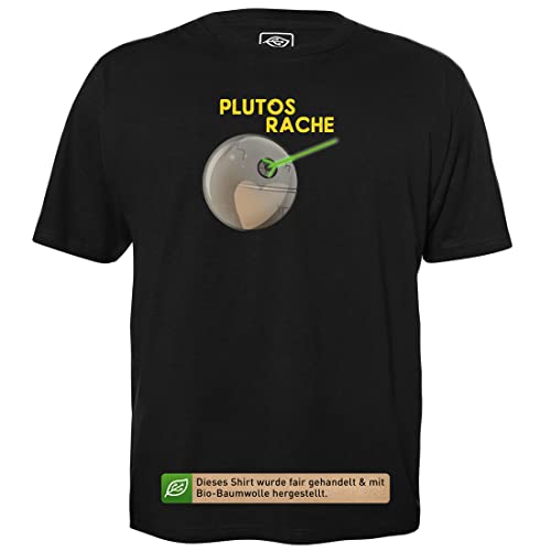Plutos Rache - Herren T-Shirt für Geeks mit Spruch Motiv aus Bio-Baumwolle Kurzarm Rundhals Ausschnitt, Größe L von getDigital