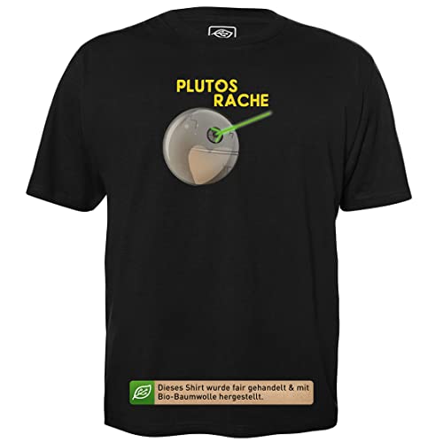 Plutos Rache - Herren T-Shirt für Geeks mit Spruch Motiv aus Bio-Baumwolle Kurzarm Rundhals Ausschnitt, Größe XL von getDigital