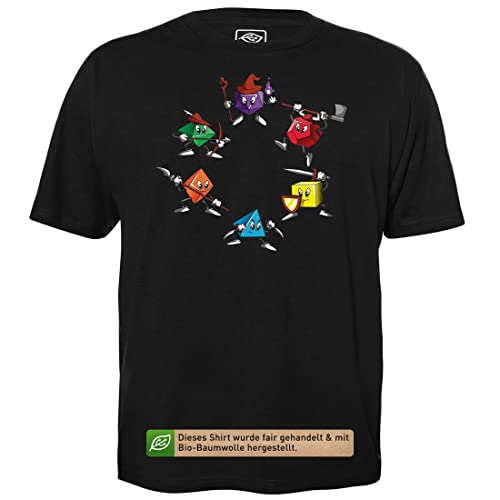 RPG Dice - Herren T-Shirt für Geeks mit Spruch Motiv aus Bio-Baumwolle Kurzarm Rundhals Ausschnitt, Größe 3XL von getDigital