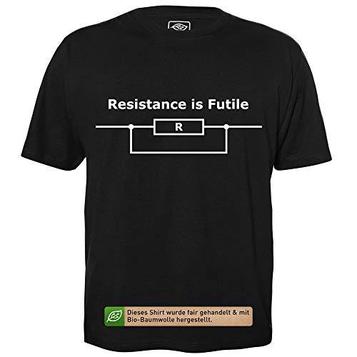 Resistance is Futile V3 - Herren T-Shirt für Geeks mit Spruch Motiv aus Bio-Baumwolle Kurzarm Rundhals Ausschnitt, Größe L von getDigital