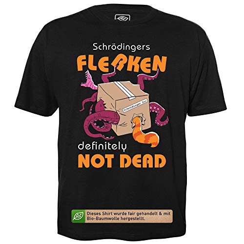 Schrödingers Flerken - Herren T-Shirt für Geeks mit Spruch Motiv aus Bio-Baumwolle Kurzarm Rundhals Ausschnitt, Größe L von getDigital
