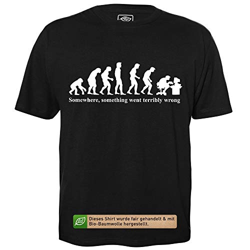 Something Went Wrong - Herren T-Shirt für Geeks mit Spruch Motiv aus Bio-Baumwolle Kurzarm Rundhals Ausschnitt, Größe 3XL von getDigital