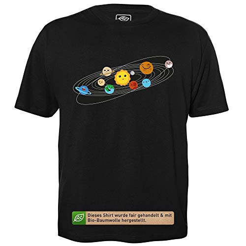 Sonnensystem - Herren T-Shirt für Geeks mit Spruch Motiv aus Bio-Baumwolle Kurzarm Rundhals Ausschnitt, Größe 3XL von getDigital