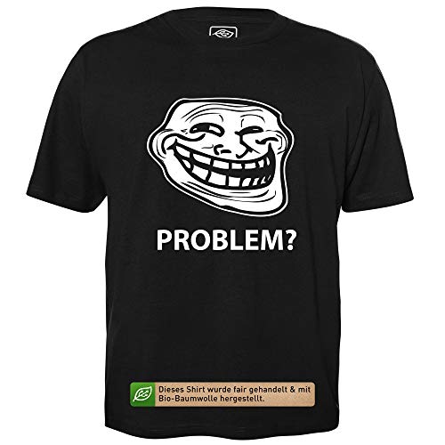 Trollface - Herren T-Shirt für Geeks mit Spruch Motiv aus Bio-Baumwolle Kurzarm Rundhals Ausschnitt, Größe 4XL von getDigital