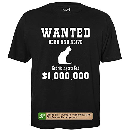 Wanted Dead and Alive - Herren T-Shirt für Geeks mit Spruch Motiv aus Bio-Baumwolle Kurzarm Rundhals Ausschnitt, Größe XL von getDigital