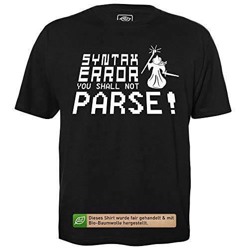 You Shall not Parse! - Herren T-Shirt für Geeks mit Spruch Motiv aus Bio-Baumwolle Kurzarm Rundhals Ausschnitt, Größe L von getDigital
