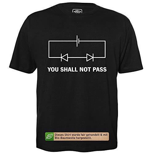 You Shall not Pass - Herren T-Shirt für Geeks mit Spruch Motiv aus Bio-Baumwolle Kurzarm Rundhals Ausschnitt, Größe 3XL von getDigital