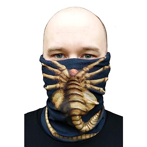 getDigital Alien Facehugger Multifunktionstuch - 5in1 Accessoire Schal für Damen, Herren und Fans von Sci-Fi Filmen - 24 x 47 cm Schwarz Elastisch von getDigital