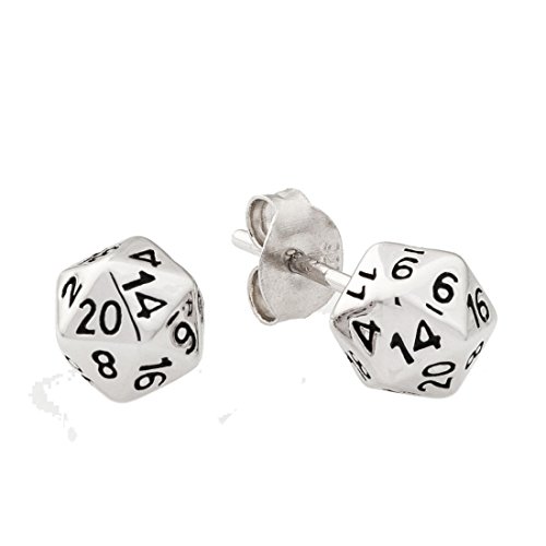 getDigital Damen-Ohrstecker W20-Rollenspiel-Würfel 925 Silber 0.7 cm - 13014 von getDigital