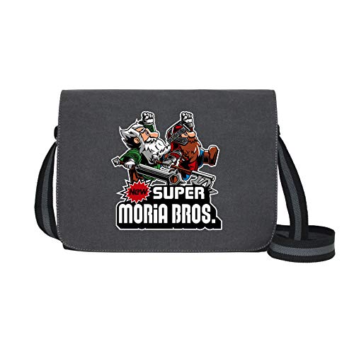 getDigital Super Moria Bros. - Umhängetasche Messenger Bag für Geeks und Nerds mit 5 Fächern - 15.6 Zoll, Schwarz Anthrazit von getDigital