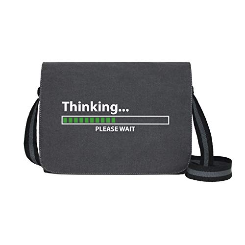 getDigital Thinking - Umhängetasche Messenger Bag für Geeks und Nerds mit 5 Fächern - 15.6 Zoll, Schwarz Anthrazit von getDigital