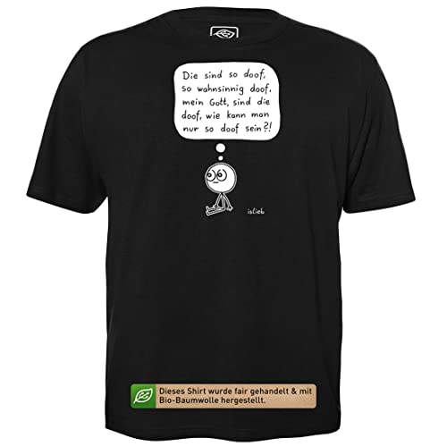 islieb - Fassungslosigkeit - Herren T-Shirt für Geeks mit Spruch Motiv aus Bio-Baumwolle Kurzarm Rundhals Ausschnitt, Größe L von getDigital