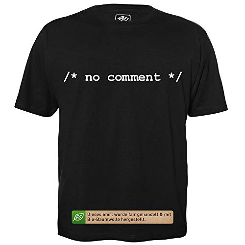 /* no Comment */ - Herren T-Shirt für Geeks mit Spruch Motiv aus Bio-Baumwolle Kurzarm Rundhals Ausschnitt, Größe L von getDigital