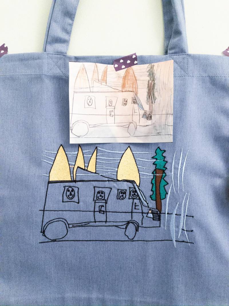 Kinderbilder Auf Jutebeute Gestickt von getmeKoeln