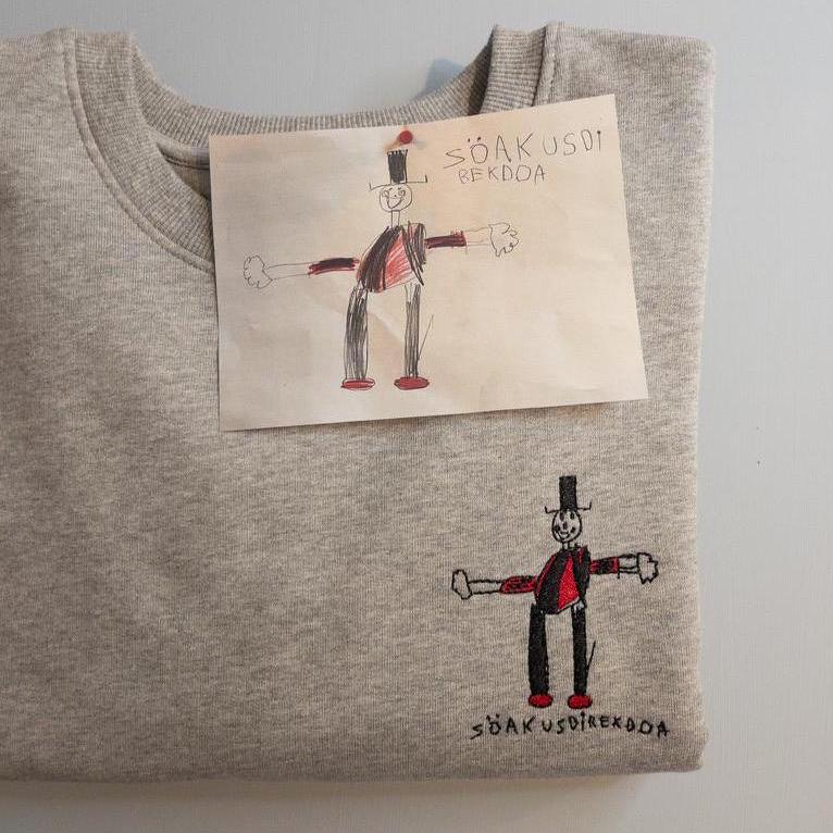 Kinderbilder Auf Unisex Sweatshirts in Grau Oder Blau Für Große von getmeKoeln