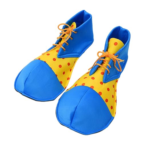 Clownschuhe für Unisex-Erwachsene – Party-Karnevalskostüm-Zubehör mit buntem Design – 35 cm Länge, E, 9 Months Infant von getuse