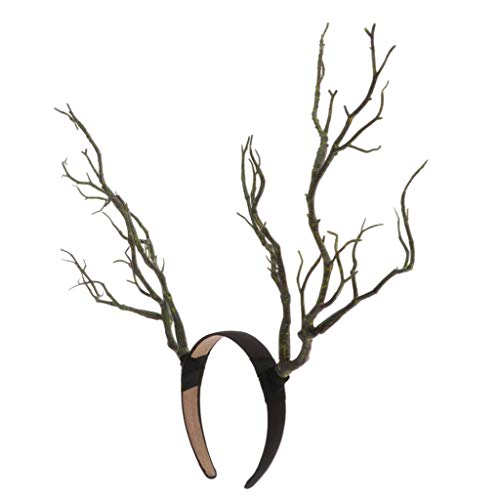 Künstliches Hirschgeweih Stirnband Kunststoff Rentiergeweih Kopfbedeckung 42 cm Weihnachten Cosplay Kostüm Accessoire- Grün von getuse
