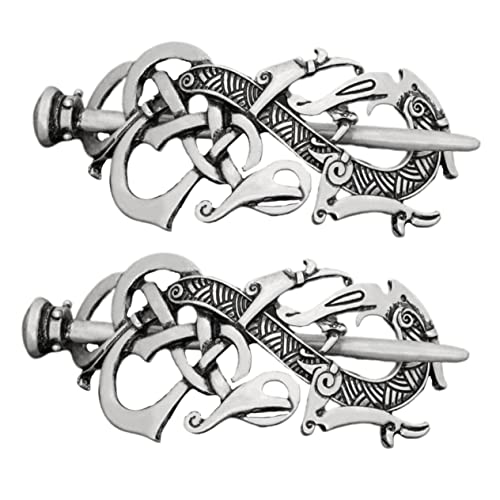 Stilvolle Haarspangen für Damen, Legierung, dekorative Haarnadeln, silberfarbene Haarspangen für Partys, Freizeitkleidung und Cosplay, 2 Stück von getuse