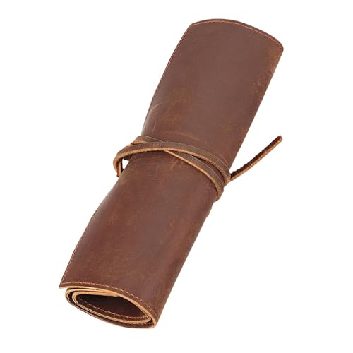 getuse Aufrollbares Federmäppchen aus PU-Leder, Mehrzweck-Stiftehalter, 5,9 x 19,1 cm, kompakte Aufbewahrung von getuse