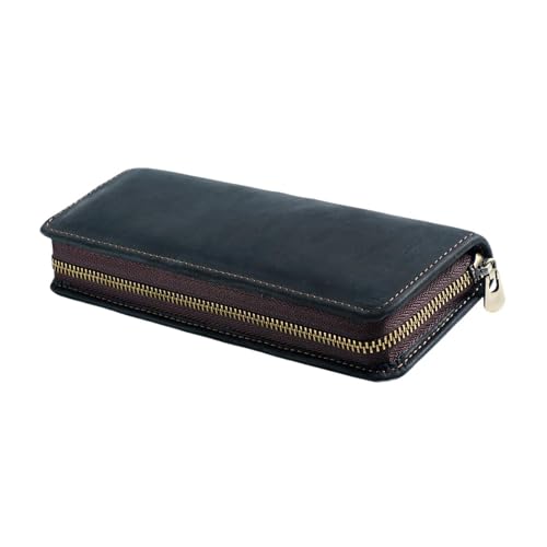 getuse Federmäppchen aus PU-Leder mit elastischen Bändern, kompakter Reißverschluss, Stift-Organizer, 20 x 8 x 3 cm, Schwarz , M, 32 x 32 cm von getuse