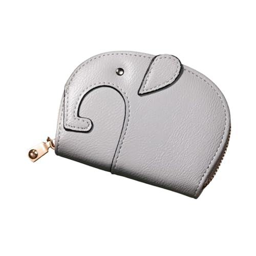 getuse Kreditkartenetui Damen Klein Leder Reißverschluss Geldbörse Organ Kartenetui Süße Brieftasche für Reisen Pendeln, Hellgrau von getuse