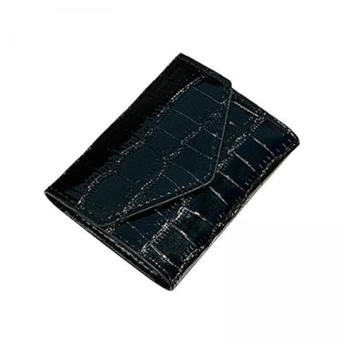 getuse Mini Short Fold Wallet Card Holder - PU Leather Slim Pocket Purse for Women, Stylish Stone Pattern Design, Compact & Lightweight (Black, 2 Pack) von getuse