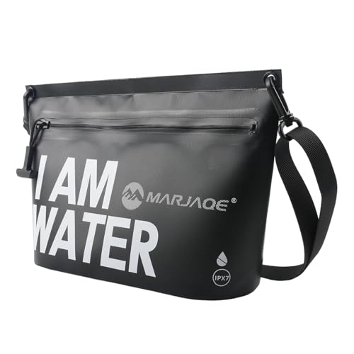 getuse Wasserdichter Dry Bag Beutel 10.24x4.33x7.87 Zoll Leichter Rucksack Schulterhandtasche für Strand Schwimmen Kajak Trekking Reisen- Schwarz von getuse