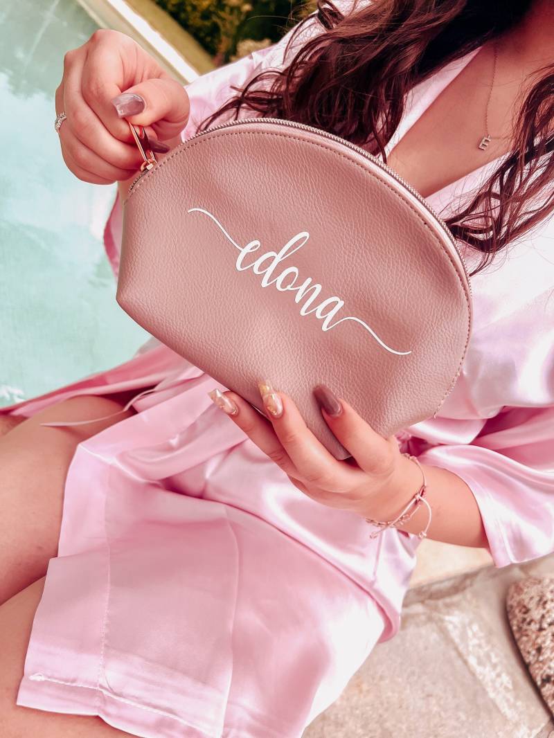 Kosmetiktasche Personalisiert Altrosa - Brautjungfer Trauzeugin Beste Freundin Mama Kosmetikclutch Kosmetikbeutel Kosmetiktasche Personalisiert Altrosa - Brautjungfer Trauzeugin Beste Freundin Mama Kosmetikclutch Kosmetikbeutel von gevadesign