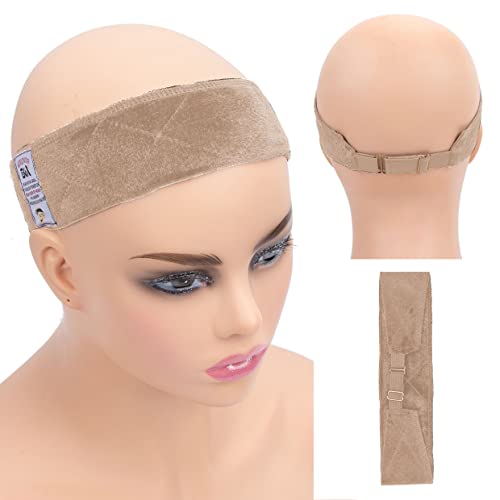 GEX Perückengriffband mit verstellbarem elastischem Verschluss, flexibler Samt, rutschfest, Perückengriff für Perücken (Beige) von gexworldwide