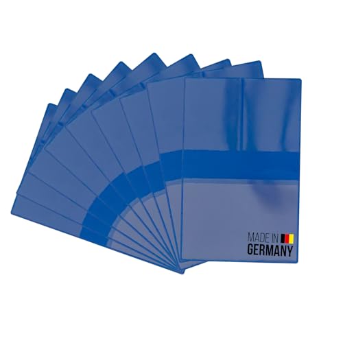 ggm 10x KFZ-Schein Hülle in Blau – Fahrzeugscheinmappe mit 4 Fächern – Robuste Ausweishülle aus Kunststoff – Für Auto, Motorrad, LKW – Kompakt & abwischbar – ca. 9,5 x 12,3 cm von ggm